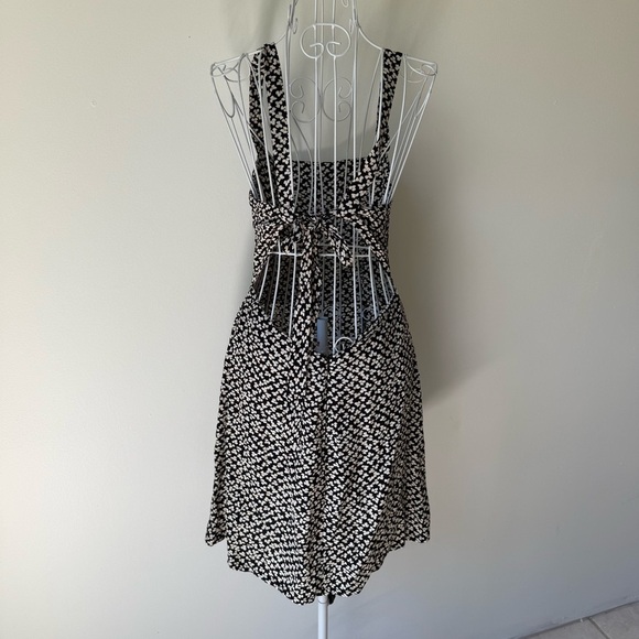 Revolve LPA backless dress mini small leaves viscose blend size S black white - Picture 4 of 11